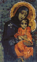 Репродукция картины "virgin and child" художника "врубель михаил"