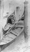 Репродукция картины "two gondolas on the quay" художника "врубель михаил"