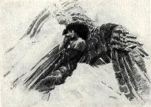 Копия картины "the flying demon" художника "врубель михаил"