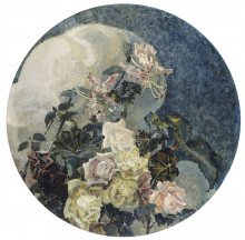 Репродукция картины "roses and orchids" художника "врубель михаил"