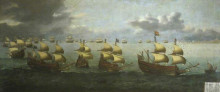 Репродукция картины "the return of prince charles from spain, 5 october 1623" художника "врум хендрик корнелис"