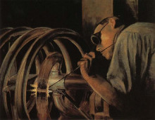 Репродукция картины "helix welder" художника "вуд грант"