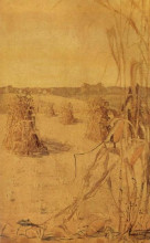 Копия картины "the corn field" художника "вуд грант"
