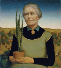Копия картины "woman with plants" художника "вуд грант"