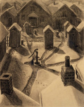 Копия картины "village slums" художника "вуд грант"