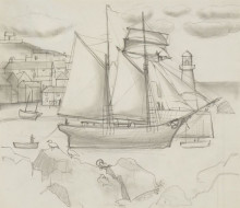 Копия картины "ship in harbour" художника "вуд кристофер"