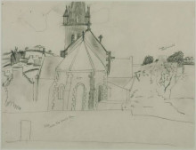 Картина "study for ‘church at tr&#233;boul’" художника "вуд кристофер"