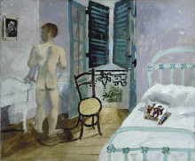 Картина "nude in a bedroom, portrait of fr.francis rose" художника "вуд кристофер"