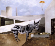 Репродукция картины "zebra and parachute" художника "вуд кристофер"