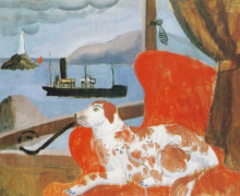Репродукция картины "china dog in a st. ives window" художника "вуд кристофер"