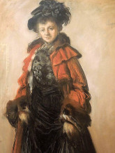 Репродукция картины "portrait of idalia pawlikowska" художника "вычулковский леон ян"