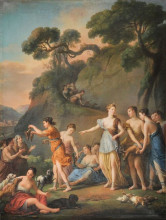 Копия картины "la chasse" художника "вьен жозеф-мари"