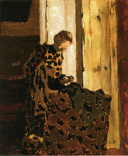Картина "woman brushing a garment" художника "вюйар эдуар"
