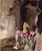 Репродукция картины "tulips and statuettes" художника "вюйар эдуар"