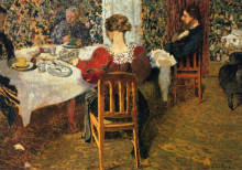 Репродукция картины "the end of breakfast at madam vuillard" художника "вюйар эдуар"