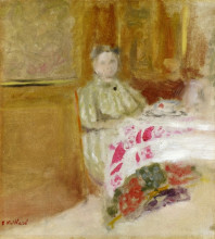 Репродукция картины "madame vuillard at table" художника "вюйар эдуар"