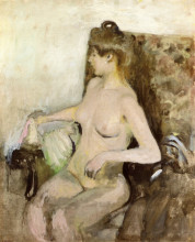 Репродукция картины "seated nude" художника "вюйар эдуар"