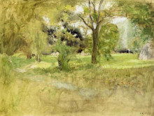 Репродукция картины "trees in a field" художника "вюйар эдуар"