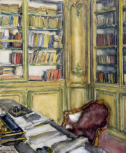 Картина "library at ch&#226;teau du br&#233;au" художника "гай уолтер"