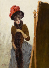 Репродукция картины "in front of the swing mirror" художника "галле эмиль"