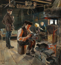 Репродукция картины "rustic life" художника "галлен-каллела аксели"