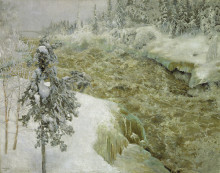 Копия картины "imatra in winter" художника "галлен-каллела аксели"