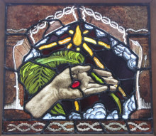 Картина "the hand of christ. the palm of peace" художника "галлен-каллела аксели"