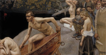 Копия картины "by the river of tuonela, study for the jus&#233;lius mausoleum frescos" художника "галлен-каллела аксели"