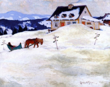 Репродукция картины "a laurentian homestead" художника "ганьон кларенс"