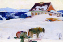 Копия картины "the ice harvest" художника "ганьон кларенс"