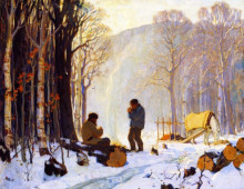 Репродукция картины "early winter morning in the woods, baie-saint-paul" художника "ганьон кларенс"
