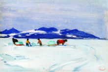 Копия картины "the ice harvest" художника "ганьон кларенс"