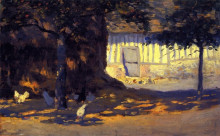 Репродукция картины "farmyard, france" художника "ганьон кларенс"