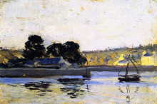 Копия картины "the river rance at la hisse" художника "ганьон кларенс"