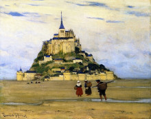 Картина "mont-saint-michel, morning" художника "ганьон кларенс"