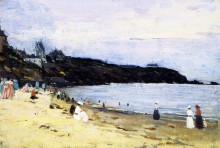 Копия картины "the beach at saint-&#201;nogat, brittany" художника "ганьон кларенс"