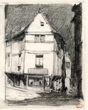 Картина "moonlight street, pont-de-l&#39;arche" художника "ганьон кларенс"