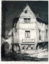Картина "moonlight street, pont-de-l&#39;arche" художника "ганьон кларенс"