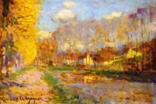 Копия картины "canal du loing, moret" художника "ганьон кларенс"