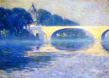 Репродукция картины "early morning mist, pont-de-l&#39;arche" художника "ганьон кларенс"