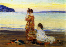 Репродукция картины "beach scene, baie-saint-paul" художника "ганьон кларенс"