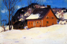 Репродукция картины "the red house" художника "ганьон кларенс"