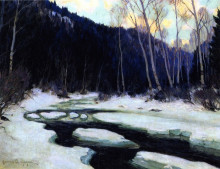 Репродукция картины "river thaw" художника "ганьон кларенс"
