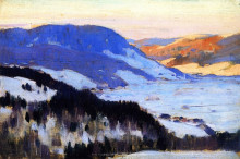 Репродукция картины "overlooking the valley of the gouffre, charlevoix" художника "ганьон кларенс"
