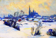 Копия картины "misty day in winter, baie-saint-paul" художника "ганьон кларенс"