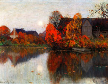 Копия картины "the pond in october" художника "ганьон кларенс"
