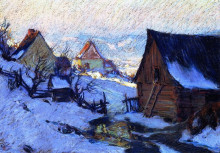 Копия картины "spring thaw, baie-saint-paul" художника "ганьон кларенс"