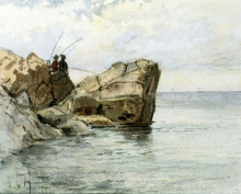 Картина "young fishermen" художника "гассам чайльд"