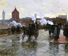 Картина "clearing sunset (aka corner of berkeley street and columbus avenue)" художника "гассам чайльд"