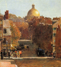 Репродукция картины "mount vernon street, boston" художника "гассам чайльд"